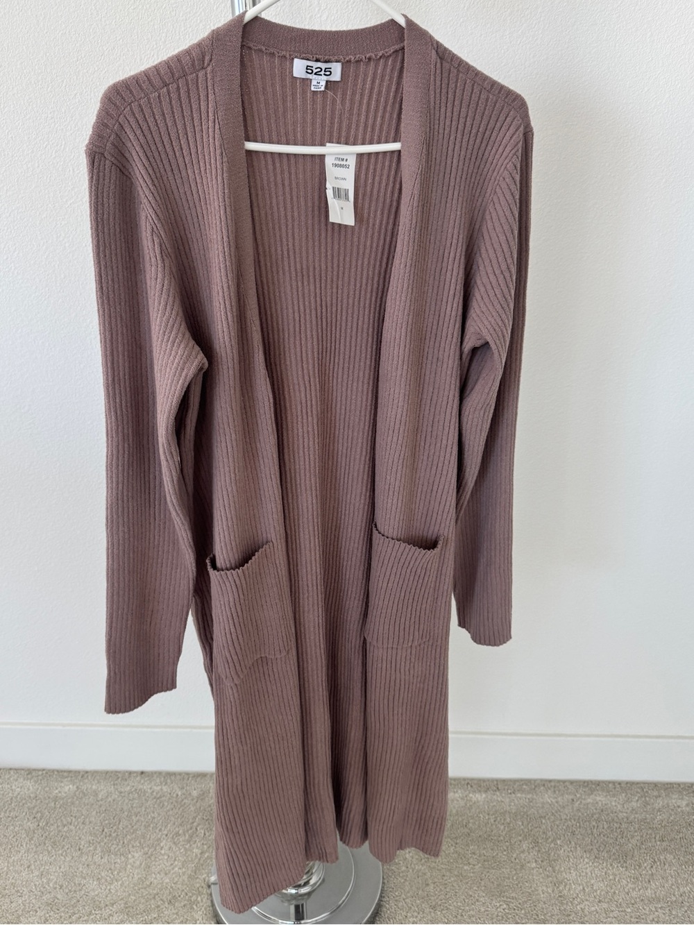 525 Women's Open Front Cardigan Brown, Medium - NWT